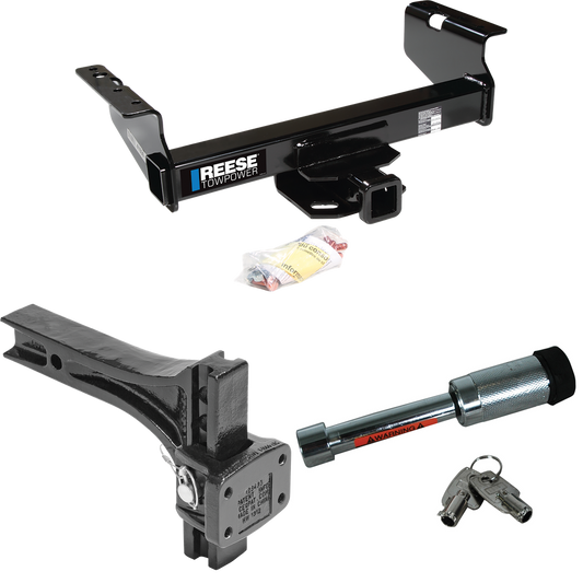 Fits 2011-2012 RAM 4500 Trailer Hitch Tow PKG w/ Adjustable Pintle Hook Mounting Plate + Hitch Lock (For Cab & Chassis, w/34" Wide Frames Models) By Reese Towpower