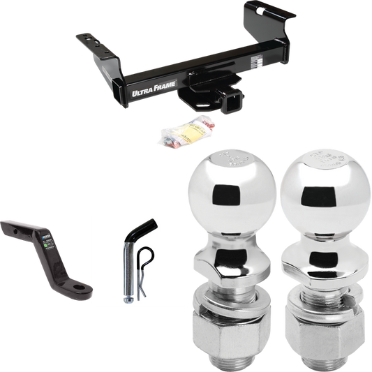 Fits 2001-2007 GMC Sierra 3500 Trailer Hitch Tow PKG w/ Ball Mount w/ 6" Drop + Pin/Clip + 2" Ball + 2-5/16" Ball (For (Classic), Cab & Chassis, w/34" Wide Frames Models) By Draw-Tite