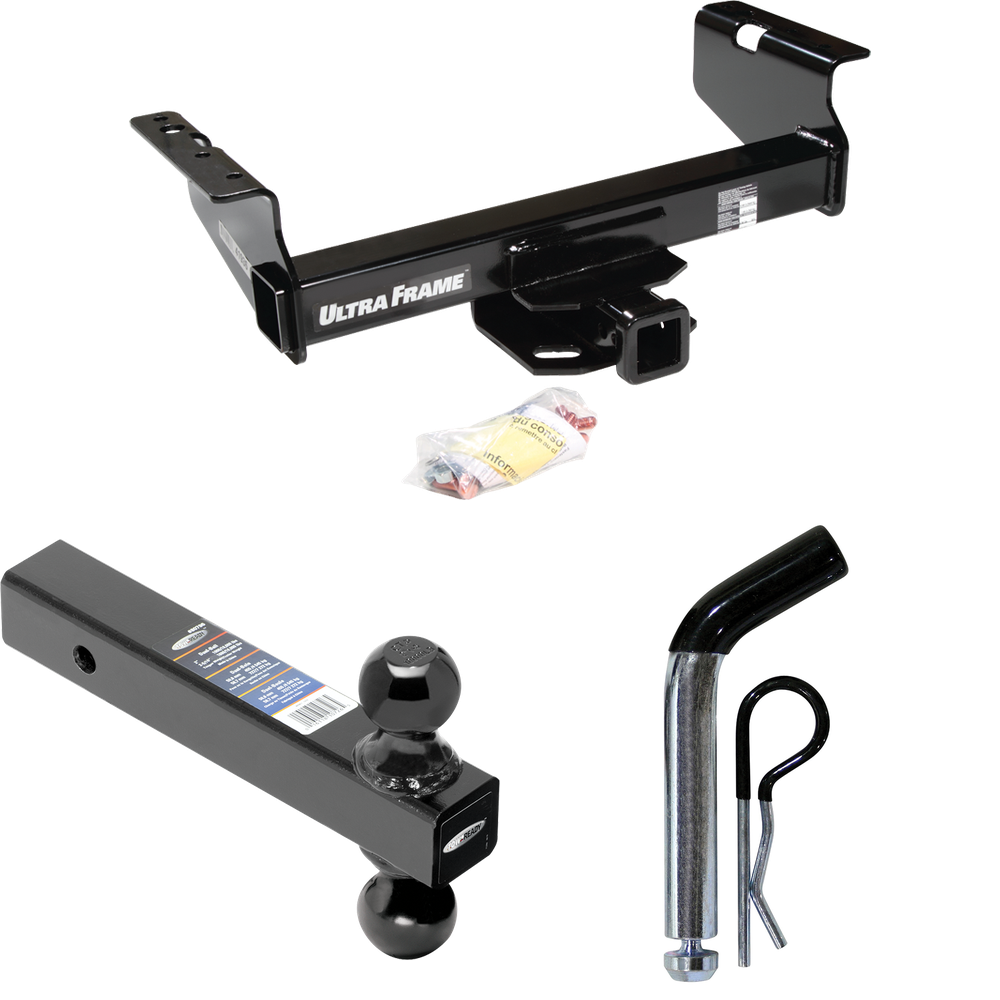 Fits 2008-2010 Dodge Ram 5500 Trailer Hitch Tow PKG w/ Dual Ball Ball Mount 2" & 2-5/16" Trailer Balls + Pin/Clip (For Cab & Chassis, w/34" Wide Frames Models) By Draw-Tite