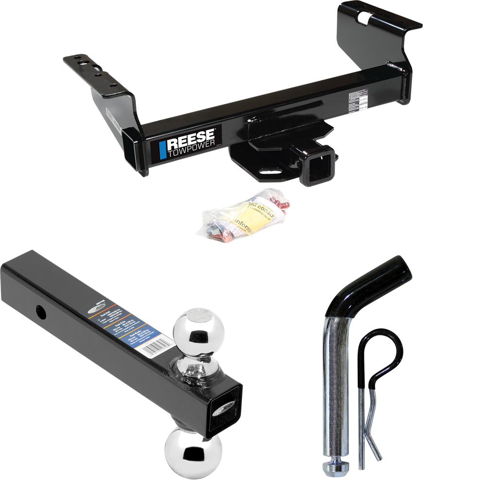 Fits 2001-2007 GMC Sierra 3500 Trailer Hitch Tow PKG w/ Dual Ball Ball Mount 2" & 2-5/16" Trailer Balls + Pin/Clip (For (Classic), Cab & Chassis, w/34" Wide Frames Models) By Reese Towpower