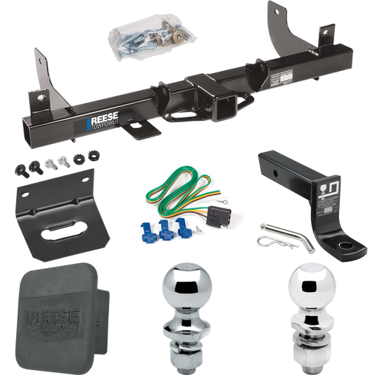 Fits 2006-2008 Ford F-150 Trailer Hitch Tow PKG w/ 4-Flat Wiring + Ball Mount w/ 4" Drop + 2" Ball + 1-7/8" Ball + Wiring Bracket + Hitch Cover By Reese Towpower