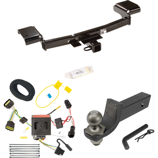 Fits 2011-2016 KIA Sportage Trailer Hitch Tow PKG w/ 4-Flat Wiring + Interlock Tactical Starter Kit w/ 2" Drop & 2" Ball By Draw-Tite