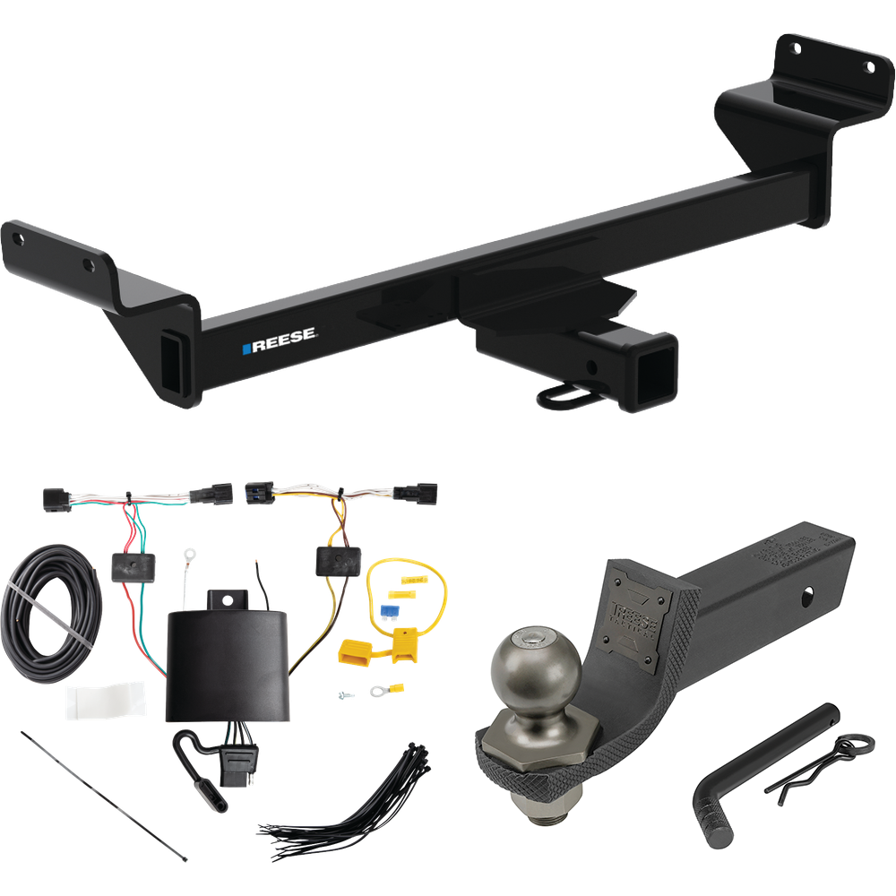 Se adapta al paquete de remolque de enganche de remolque KIA Sportage 2023-2023 con cableado plano de 4 + kit de inicio táctico de enclavamiento con caída de 2" y bola de 2" de Reese Towpower