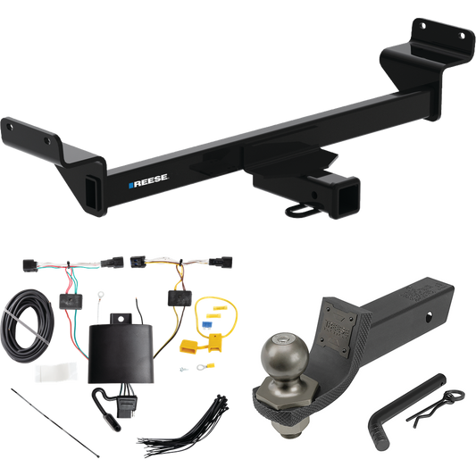 Se adapta al paquete de remolque de enganche de remolque KIA Sportage 2023-2023 con cableado plano de 4 + kit de inicio táctico de enclavamiento con caída de 2" y bola de 2" de Reese Towpower