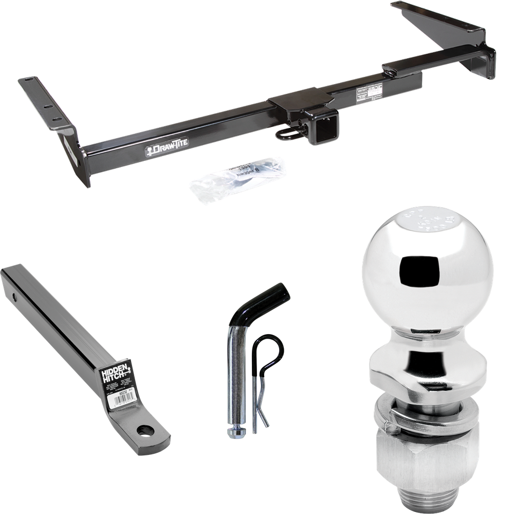 Fits 2001-2003 Toyota Highlander Trailer Hitch Tow PKG w/ Extended 16" Long Ball Mount w/ 2" Drop + Pin/Clip + 2" Ball By Draw-Tite