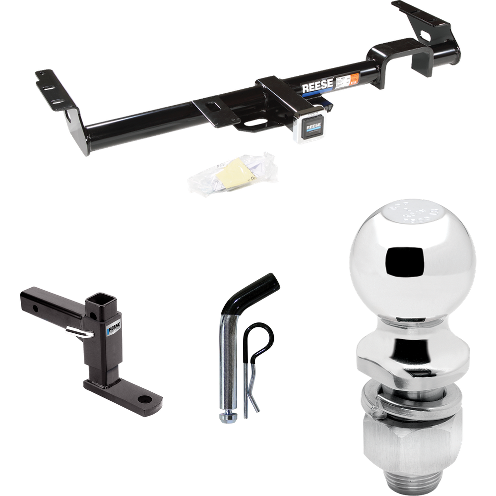 Fits 2001-2003 Toyota Highlander Trailer Hitch Tow PKG w/ Adjustable Drop Rise Ball Mount + Pin/Clip + 2" Ball By Reese Towpower