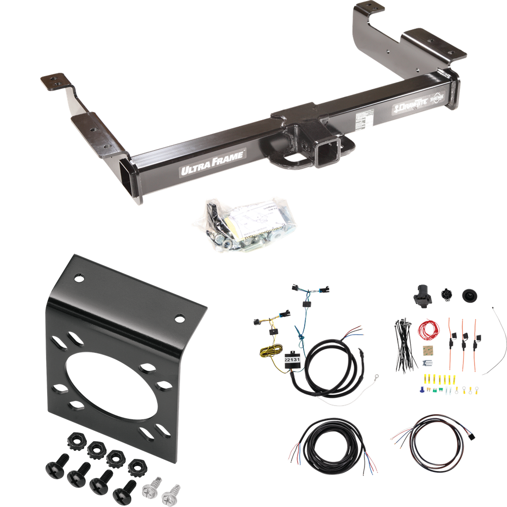 Fits 2003-2023 Chevrolet Express 3500 Trailer Hitch Tow PKG w/ 7-Way RV Wiring By Draw-Tite