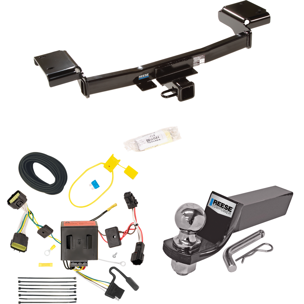 Fits 2011-2016 KIA Sportage Trailer Hitch Tow PKG w/ 4-Flat Wiring + Starter Kit Ball Mount w/ 2" Drop & 2" Ball By Reese Towpower