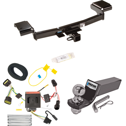 Fits 2011-2016 KIA Sportage Trailer Hitch Tow PKG w/ 4-Flat Wiring + Starter Kit Ball Mount w/ 2" Drop & 2" Ball By Reese Towpower