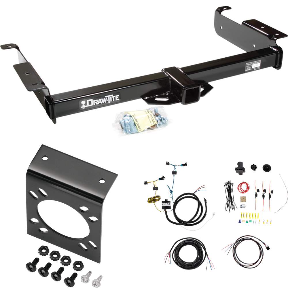 Fits 2003-2023 GMC Savana 3500 Trailer Hitch Tow PKG w/ 7-Way RV Wiring By Draw-Tite