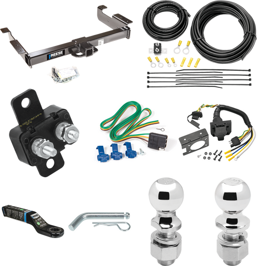 Fits 1996-1999 Chevrolet Express 1500 Trailer Hitch Tow PKG w/ 7-Way RV Wiring + 2" & 2-5/16" Ball + Drop Mount By Reese Towpower