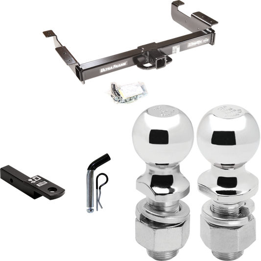 Fits 1996-2023 Chevrolet Express 2500 Trailer Hitch Tow PKG w/ Ball Mount w/ 2" Drop + Pin/Clip + 2" Ball + 2-5/16" Ball By Draw-Tite