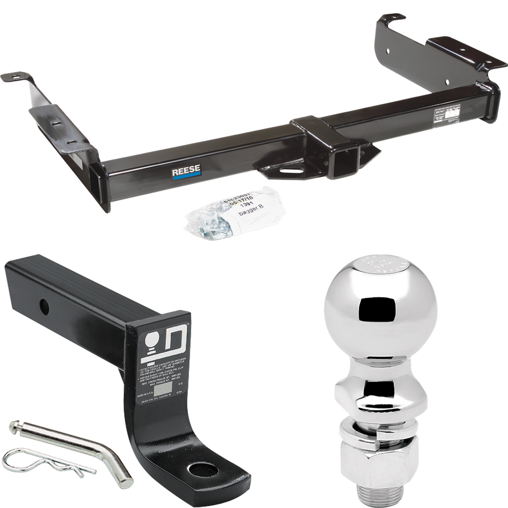 Fits 1996-2023 Chevrolet Express 3500 Trailer Hitch Tow PKG w/ Ball Mount w/ 4" Drop + 2-5/16" Ball By Reese Towpower