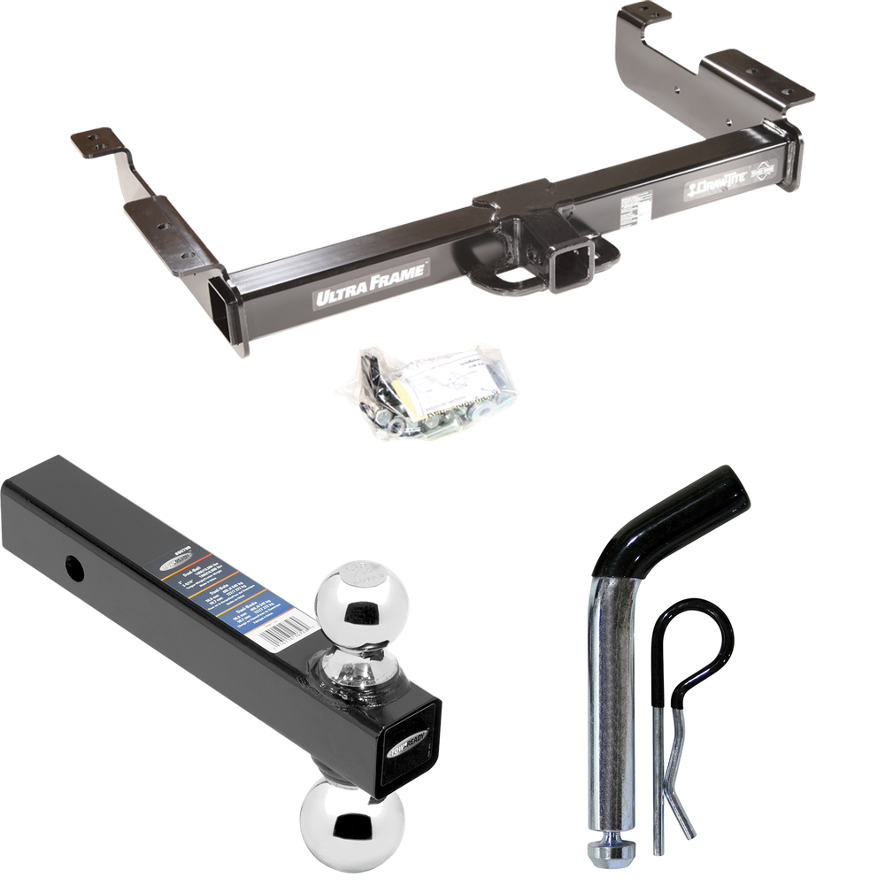 Fits 1996-2023 GMC Savana 3500 Trailer Hitch Tow PKG w/ Dual Ball Ball Mount 2" & 2-5/16" Trailer Balls + Pin/Clip By Draw-Tite