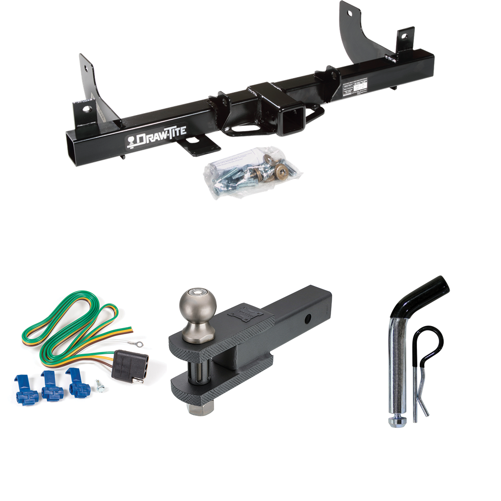 Fits 2006-2008 Lincoln Mark LT Trailer Hitch Tow PKG w/ 4-Flat Wiring + Clevis Hitch Ball Mount w/ 2" Ball + Pin/Clip (For (Built After 8/2005) Models) By Draw-Tite