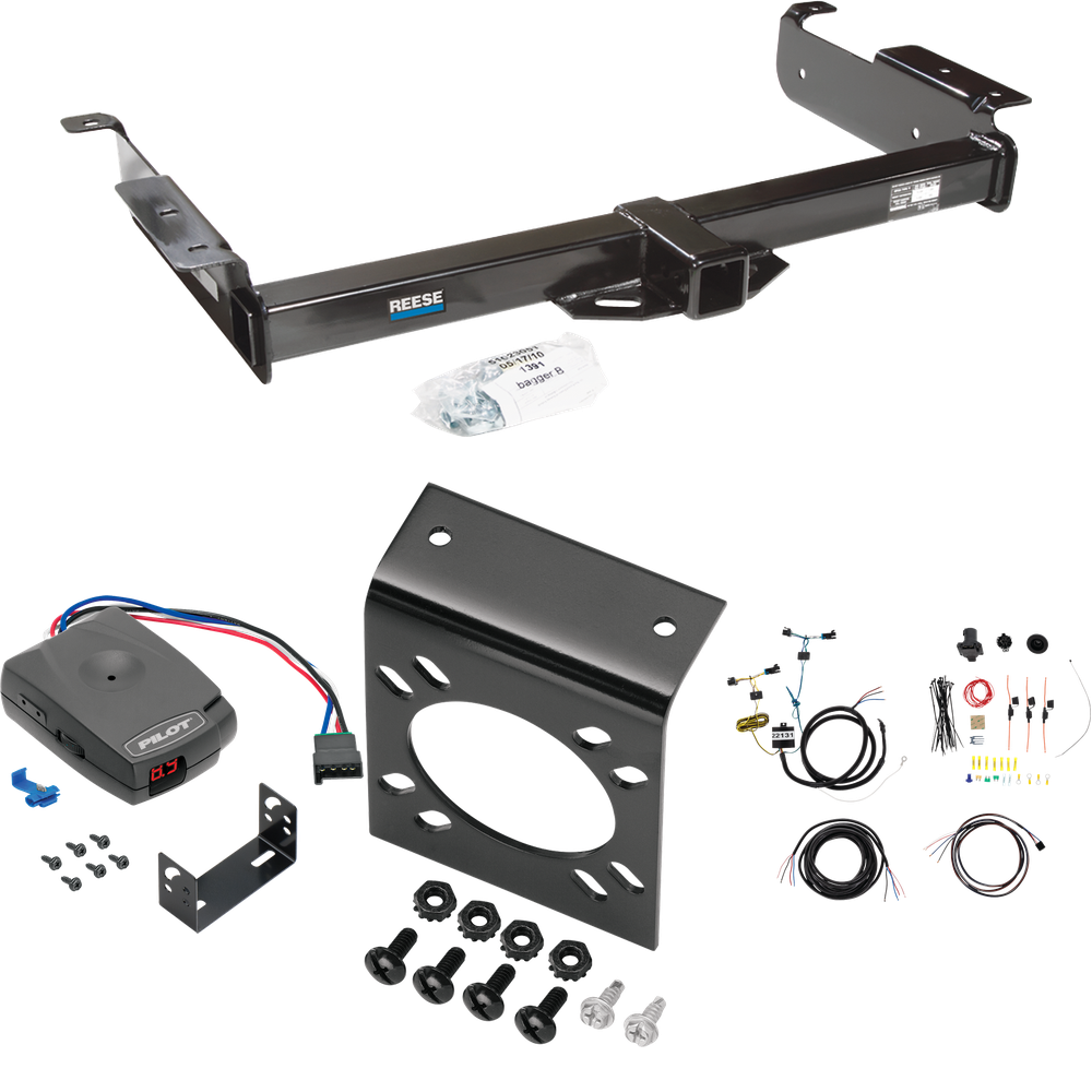 Se adapta al paquete de enganche de remolque Chevrolet Express 3500 2003-2023 con control de freno piloto Pro Series + cableado RV de 7 vías de Reese Towpower