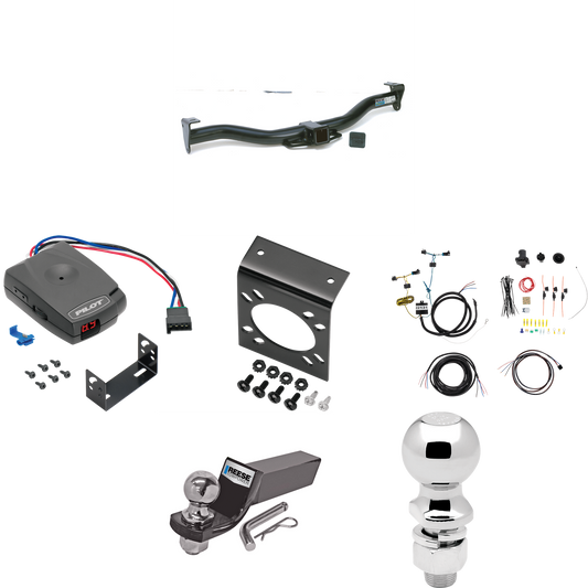 Se adapta al paquete de enganche de remolque Chevrolet Express 1500 2003-2014 con control de freno piloto serie Pro + cableado RV de 7 vías + soporte de bola y caída de 2" y 2-5/16" de Reese Towpower