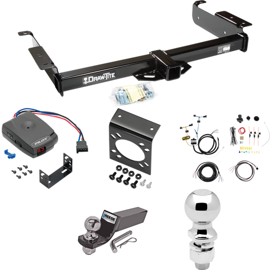 Fits 2003-2023 Chevrolet Express 2500 Trailer Hitch Tow PKG w/ Pro Series Pilot Brake Control + 7-Way RV Wiring + 2" & 2-5/16" Ball & Drop Mount By Draw-Tite