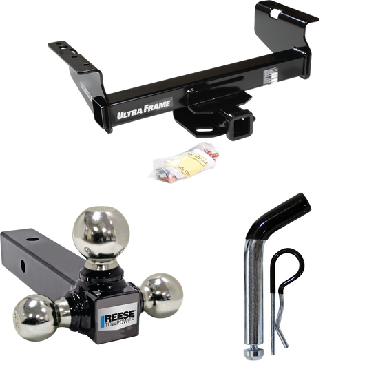 Fits 2008-2010 Dodge Ram 4500 Trailer Hitch Tow PKG w/ Triple Ball Ball Mount 1-7/8" & 2" & 2-5/16" Trailer Balls + Pin/Clip (For Cab & Chassis, w/34" Wide Frames Models) By Draw-Tite