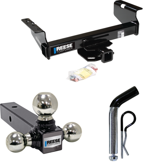 Fits 2008-2010 Dodge Ram 4500 Trailer Hitch Tow PKG w/ Triple Ball Ball Mount 1-7/8" & 2" & 2-5/16" Trailer Balls + Pin/Clip (For Cab & Chassis, w/34" Wide Frames Models) By Reese Towpower