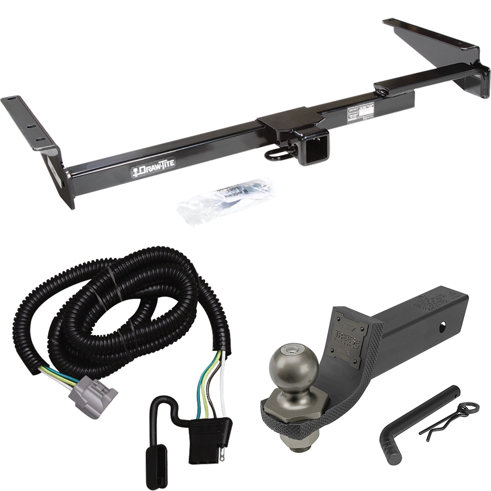 Se adapta al paquete de enganche de remolque Lexus RX300 2001-2003 con cableado plano de 4 + kit de inicio táctico de enclavamiento con caída de 2" y bola de 2" de Draw-Tite