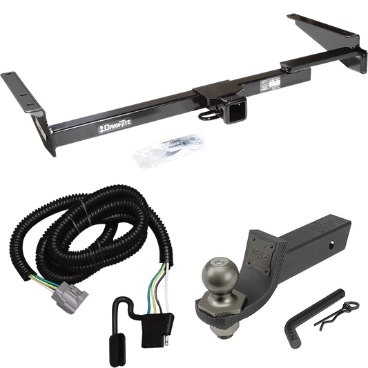 Se adapta al paquete de enganche de remolque Lexus RX300 2001-2003 con cableado plano de 4 + kit de inicio táctico de enclavamiento con caída de 2" y bola de 2" de Draw-Tite