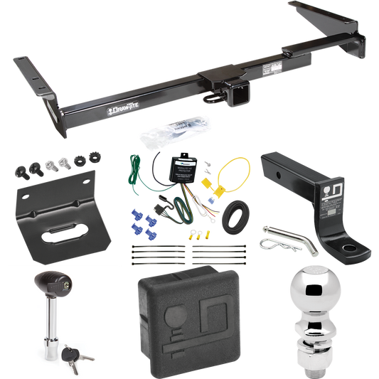 Se adapta al paquete de enganche de remolque Lexus RX300 1999-2000 con cableado plano de 4 + soporte de bola con caída de 4" + bola de 2-5/16" + soporte de cableado + bloqueo de enganche + cubierta de enganche de Draw-Tite