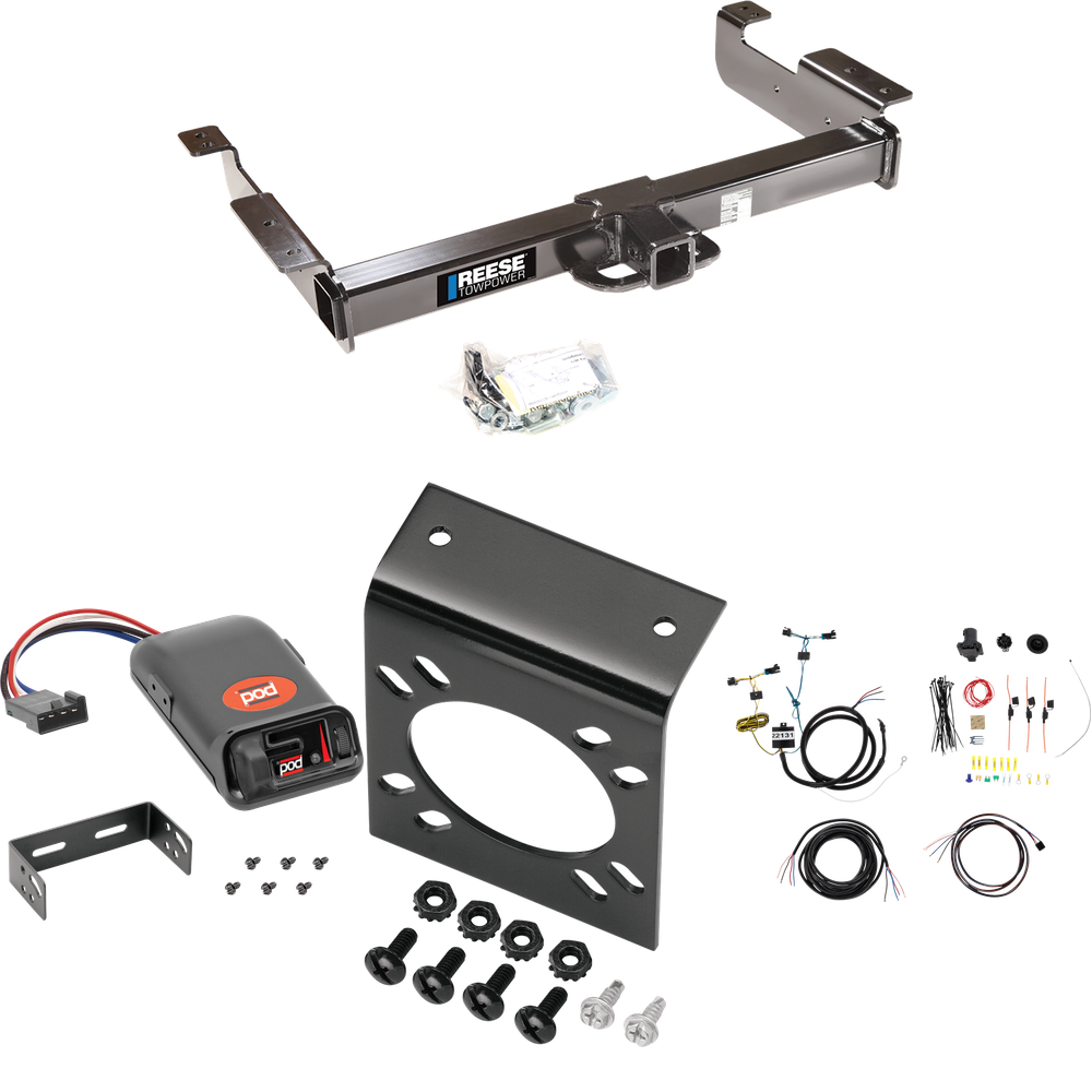 Fits 2003-2014 GMC Savana 1500 Trailer Hitch Tow PKG w/ Pro Series POD Brake Control + 7-Way RV Wiring By Reese Towpower