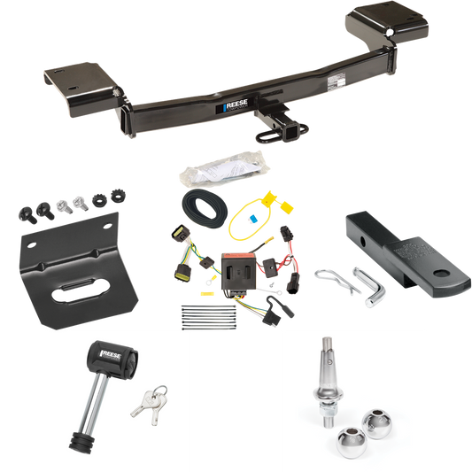 Fits 2011-2016 KIA Sportage Trailer Hitch Tow PKG w/ 4-Flat Wiring Harness + Draw-Bar + Interchangeable 1-7/8" & 2" Balls + Wiring Bracket + Hitch Lock By Reese Towpower