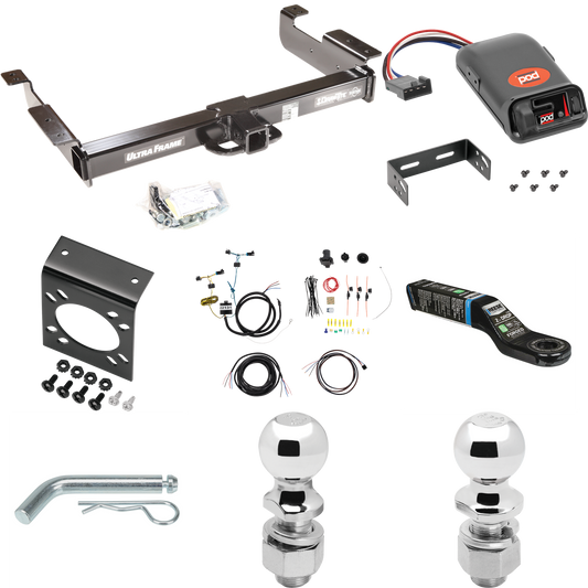 Fits 2003-2023 GMC Savana 2500 Trailer Hitch Tow PKG w/ Pro Series POD Brake Control + 7-Way RV Wiring + 2" & 2-5/16" Ball & Drop Mount By Draw-Tite