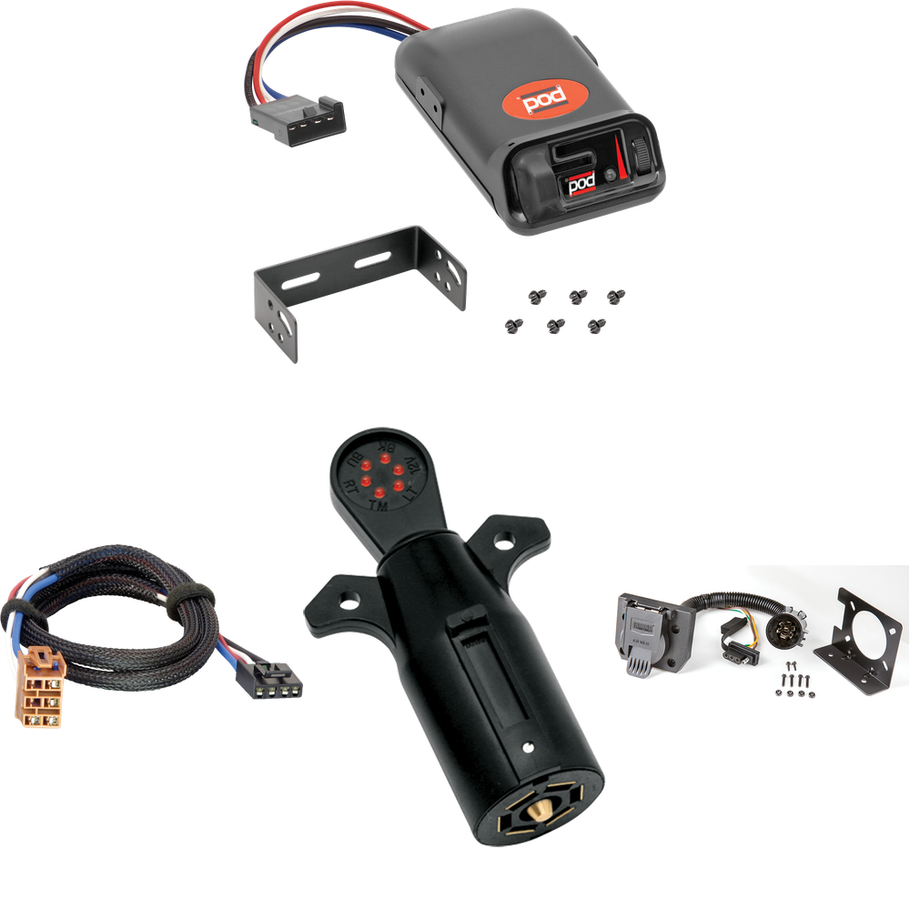 Fits 1999-2002 GMC Sierra 1500 7-Way RV Wiring + Pro Series POD Brake Control + Plug & Play BC Adapter + 7-Way Tester By Reese Towpower