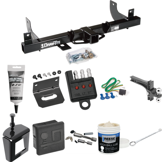 Fits 2006-2008 Lincoln Mark LT Trailer Hitch Tow PKG w/ 4-Flat Wiring + Dual Adjustable Drop Rise Ball Ball Mount 2" & 2-5/16" Trailer Balls + Wiring Bracket + Hitch Cover + Dual Hitch & Coupler Locks + Wiring Tester + Ball Lube + Electric Grease + B