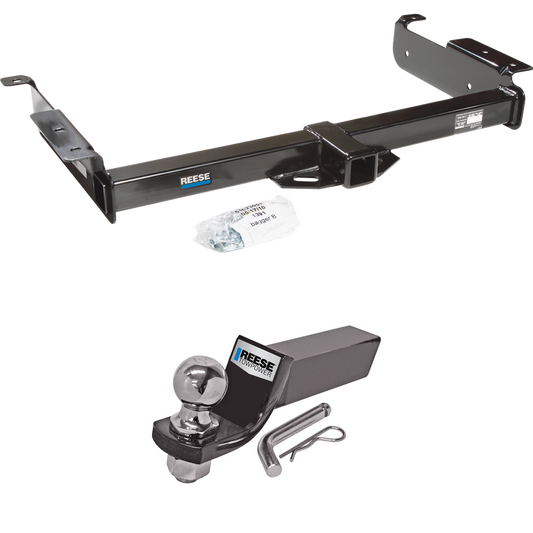 Fits 1996-2023 Chevrolet Express 2500 Trailer Hitch Tow PKG w/ Starter Kit Ball Mount w/ 2" Drop & 2" Ball By Reese Towpower