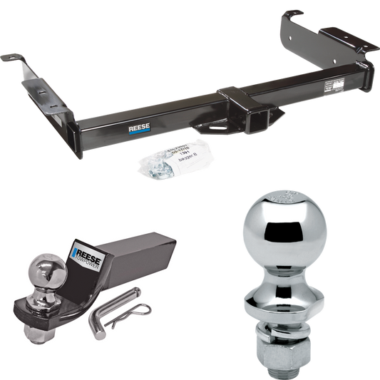 Fits 1996-2014 GMC Savana 1500 Trailer Hitch Tow PKG w/ Starter Kit Ball Mount w/ 2" Drop & 2" Ball + 1-7/8" Ball By Reese Towpower