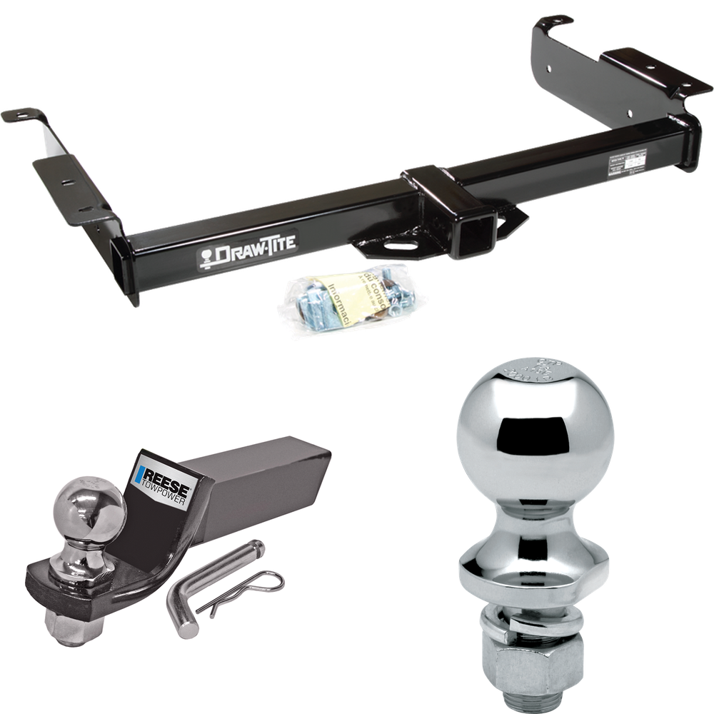 Fits 1996-2014 GMC Savana 1500 Trailer Hitch Tow PKG w/ Starter Kit Ball Mount w/ 2" Drop & 2" Ball + 1-7/8" Ball By Draw-Tite