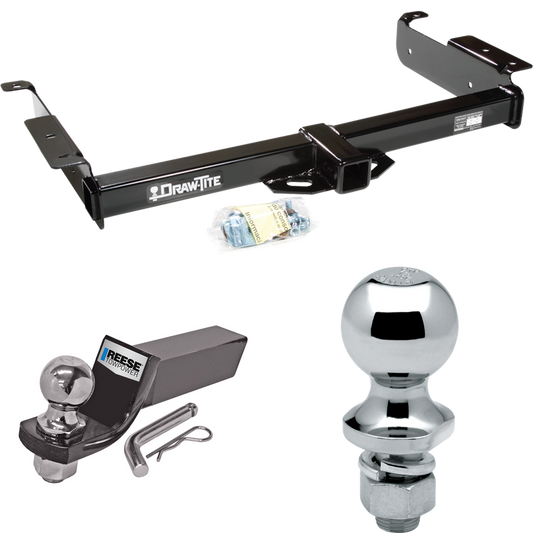 Fits 1996-2014 GMC Savana 1500 Trailer Hitch Tow PKG w/ Starter Kit Ball Mount w/ 2" Drop & 2" Ball + 1-7/8" Ball By Draw-Tite