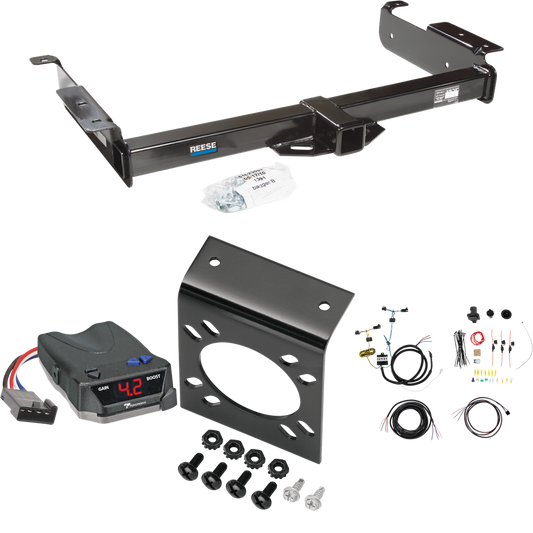 Fits 2003-2023 Chevrolet Express 3500 Trailer Hitch Tow PKG w/ Tekonsha BRAKE-EVN Brake Control + 7-Way RV Wiring By Reese Towpower