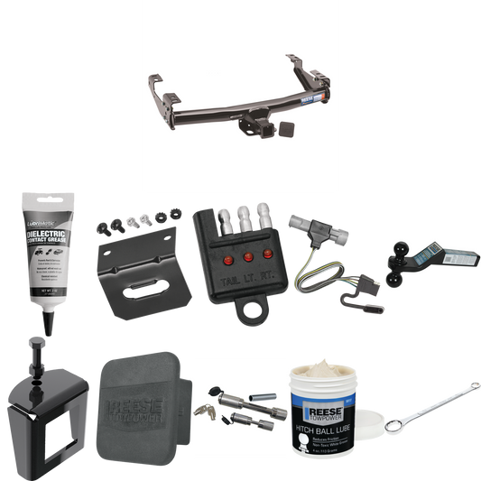 Fits 1987-1996 Ford F-350 Trailer Hitch Tow PKG w/ 4-Flat Wiring + Dual Ball Ball Mount 2" & 2-5/16" Trailer Balls + Wiring Bracket + Hitch Cover + Dual Hitch & Coupler Locks + Wiring Tester + Ball Lube + Electric Grease + Ball Wrench + Anti Rattle D