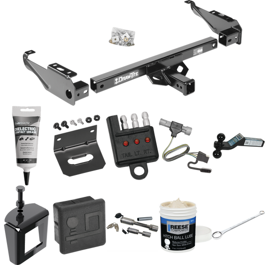 Fits 1997-1997 Ford F-250 HD Trailer Hitch Tow PKG w/ 4-Flat Wiring + Dual Ball Ball Mount 2" & 2-5/16" Trailer Balls + Wiring Bracket + Hitch Cover + Dual Hitch & Coupler Locks + Wiring Tester + Ball Lube + Electric Grease + Ball Wrench + Anti Rattl