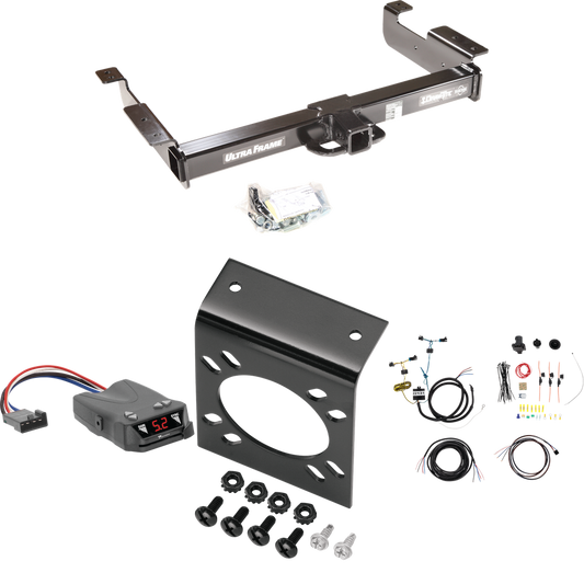 Fits 2003-2023 Chevrolet Express 2500 Trailer Hitch Tow PKG w/ Tekonsha Brakeman IV Brake Control + 7-Way RV Wiring By Draw-Tite