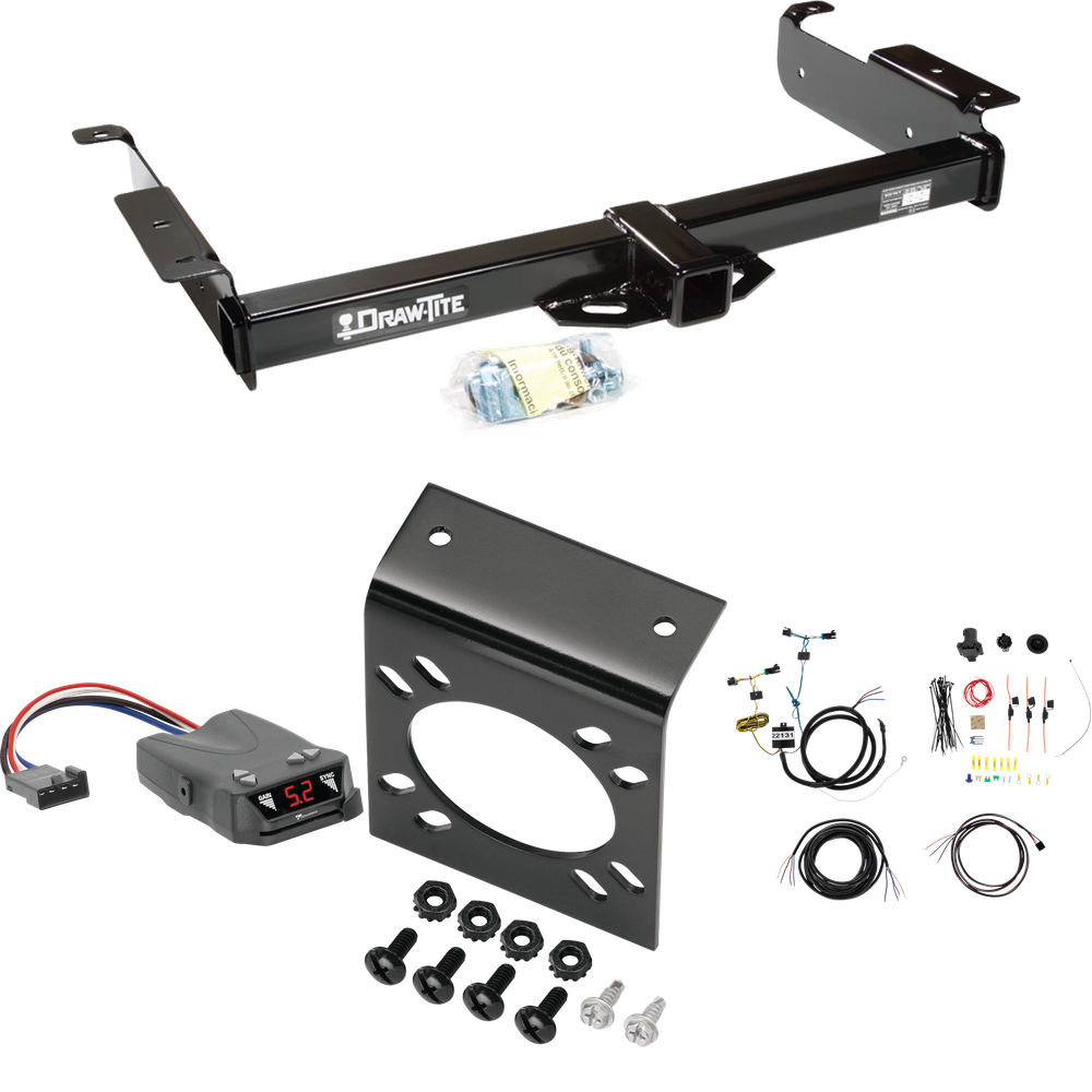 Fits 2003-2014 Chevrolet Express 1500 Trailer Hitch Tow PKG w/ Tekonsha Brakeman IV Brake Control + 7-Way RV Wiring By Draw-Tite