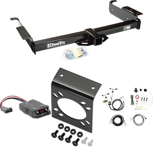 Fits 2003-2014 Chevrolet Express 1500 Trailer Hitch Tow PKG w/ Tekonsha Brakeman IV Brake Control + 7-Way RV Wiring By Draw-Tite