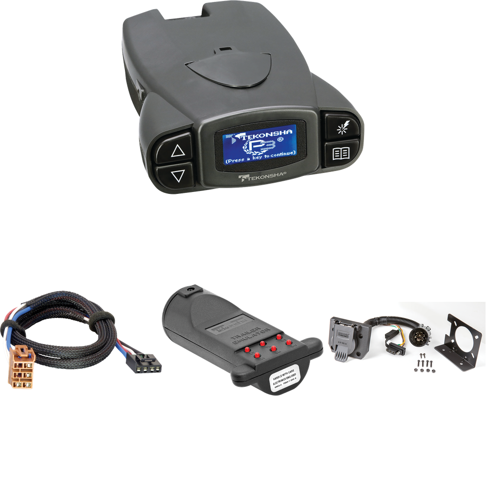 Compatible con cableado RV de 7 vías GMC Sierra 1500 HD 2001-2002 + control de freno Tekonsha Prodigy P3 + adaptador BC Plug &amp; Play + probador de 7 vías y emulador de remolque de Reese Towpower