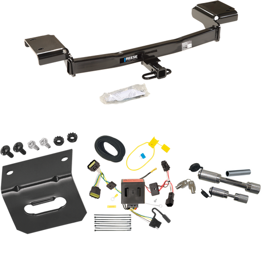 Fits 2011-2016 KIA Sportage Trailer Hitch Tow PKG w/ 4-Flat Wiring Harness + Wiring Bracket + Dual Hitch & Coupler Locks By Reese Towpower