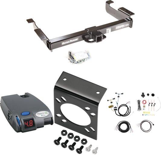 Fits 2003-2023 GMC Savana 2500 Trailer Hitch Tow PKG w/ Tekonsha Primus IQ Brake Control + 7-Way RV Wiring By Draw-Tite