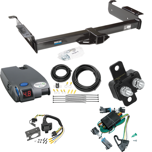 Fits 2000-2002 Chevrolet Express 3500 Trailer Hitch Tow PKG w/ Tekonsha Primus IQ Brake Control + 7-Way RV Wiring By Reese Towpower