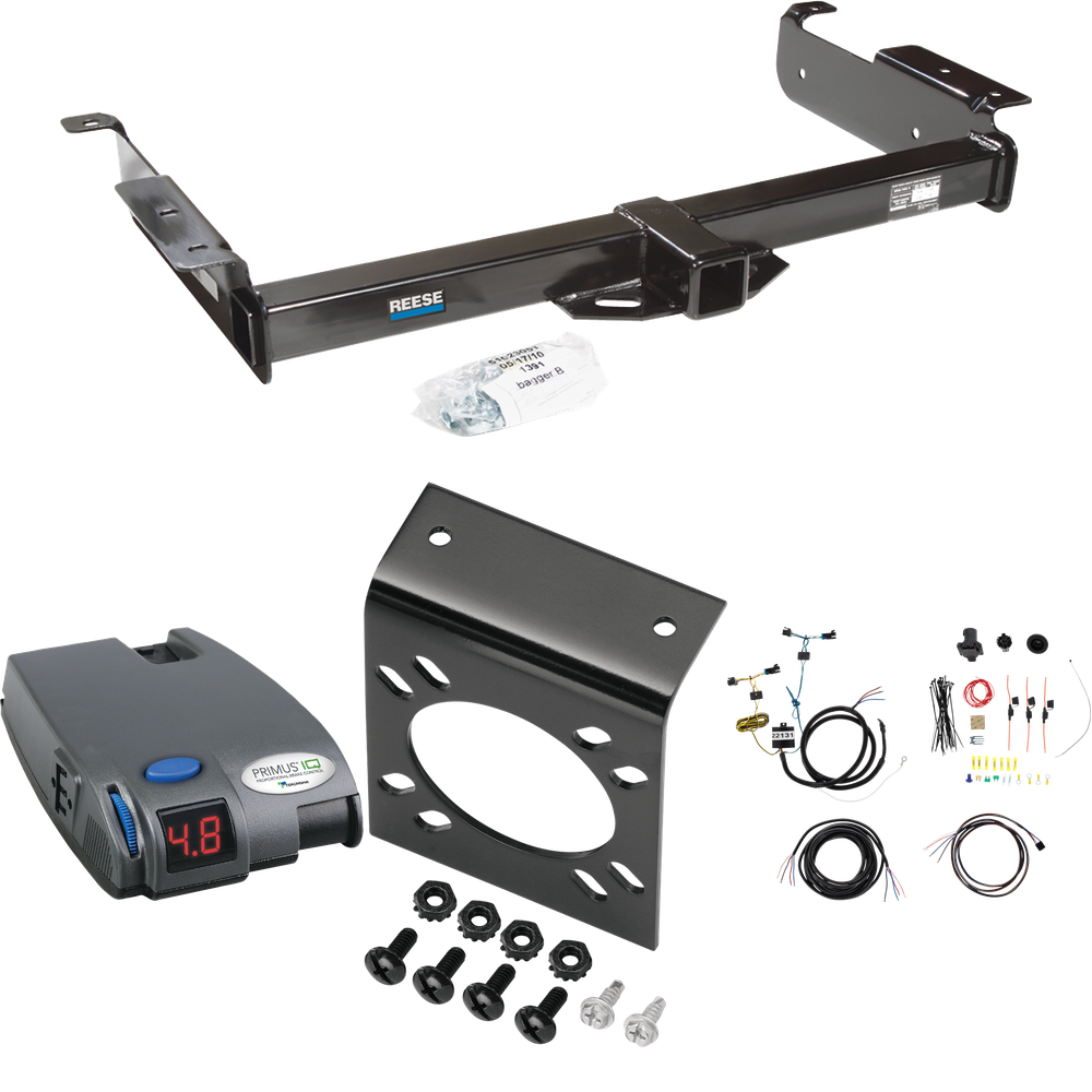 Fits 2003-2023 Chevrolet Express 2500 Trailer Hitch Tow PKG w/ Tekonsha Primus IQ Brake Control + 7-Way RV Wiring By Reese Towpower