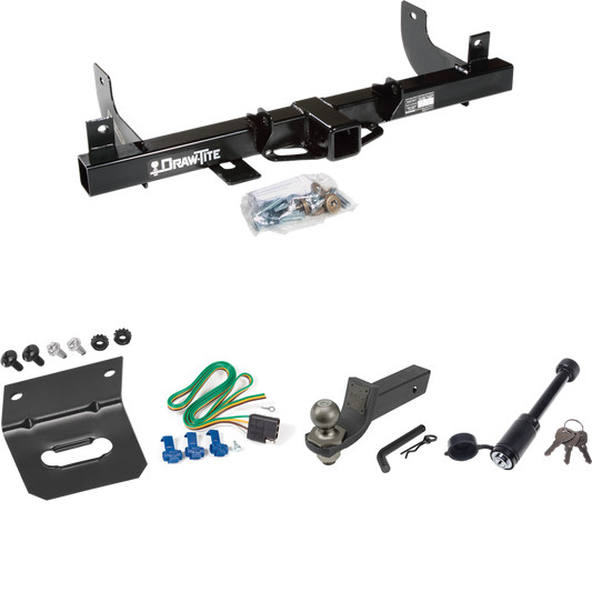 Fits 2006-2008 Ford F-150 Trailer Hitch Tow PKG w/ 4-Flat Wiring + Interlock Tactical Starter Kit w/ 2" Drop & 2" Ball + Tactical Dogbone Lock + Wiring Bracket By Draw-Tite