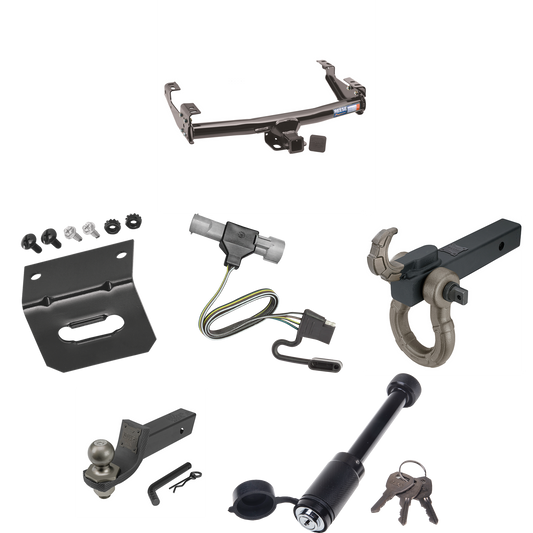 Fits 1987-1996 Ford F-150 Trailer Hitch Tow PKG w/ 4-Flat Wiring + Interlock Tactical Starter Kit w/ 2" Drop & 2" Ball + Tactical Hook & Shackle Mount + Tactical Dogbone Lock + Wiring Bracket By Reese Towpower