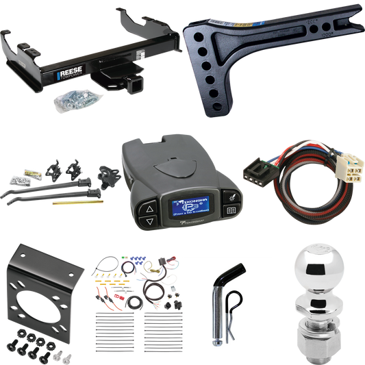 Fits 2015-2019 GMC Sierra 3500 HD Trailer Hitch Tow PKG w/ 15K Trunnion Bar Weight Distribution Hitch + Pin/Clip + 2-5/16" Ball + Tekonsha Prodigy P3 Brake Control + Plug & Play BC Adapter + 7-Way RV Wiring (For Cab & Chassis, w/34" Wide Frames Model